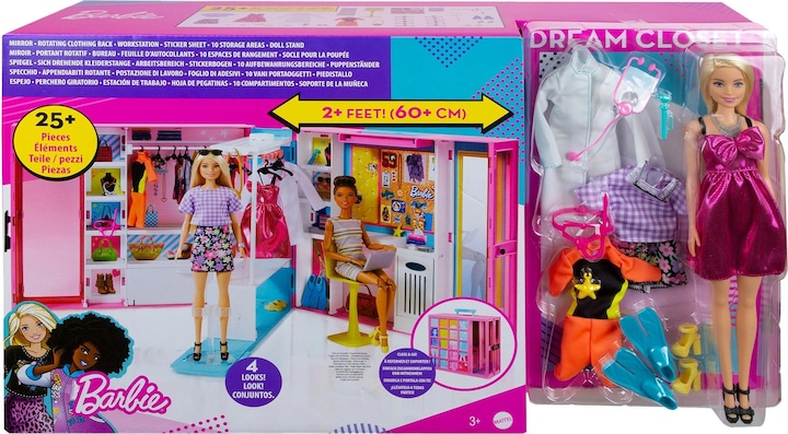 Image du produit Barbie Dressing de Luxe (poupée incluse) - Mobilier pour Poupée Mannequin - 3 ans et +