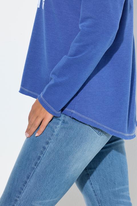 Produktbild Ulla Popken Sweatshirt, Pailletten, V-Ausschnitt, Langarm, Rollkanten (44)