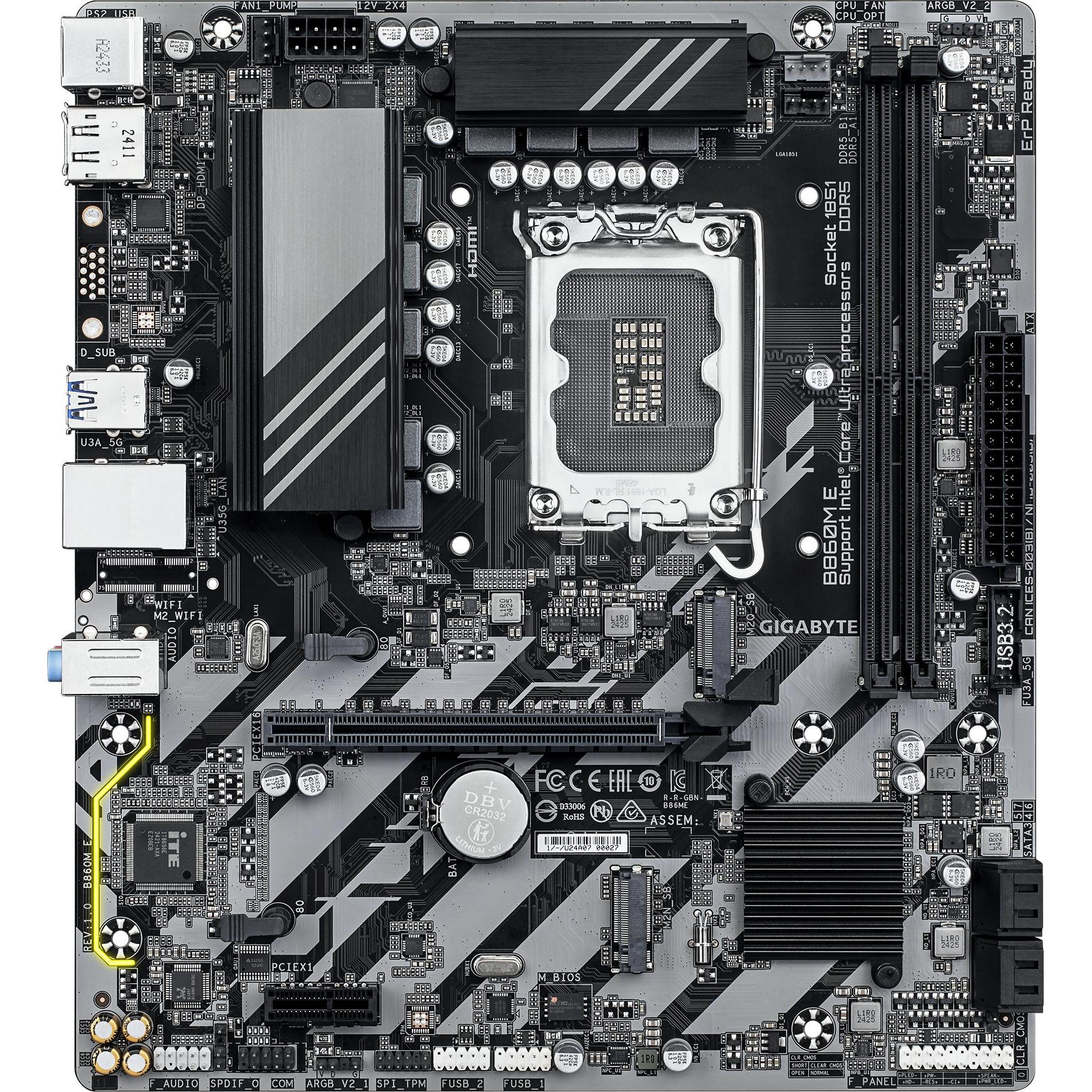 Gigabyte Mainboard Intel B860 Express LGA1851 Micro-ATX Memory DDR5 Memory slots 4 B860ME1.0 (LGA 18