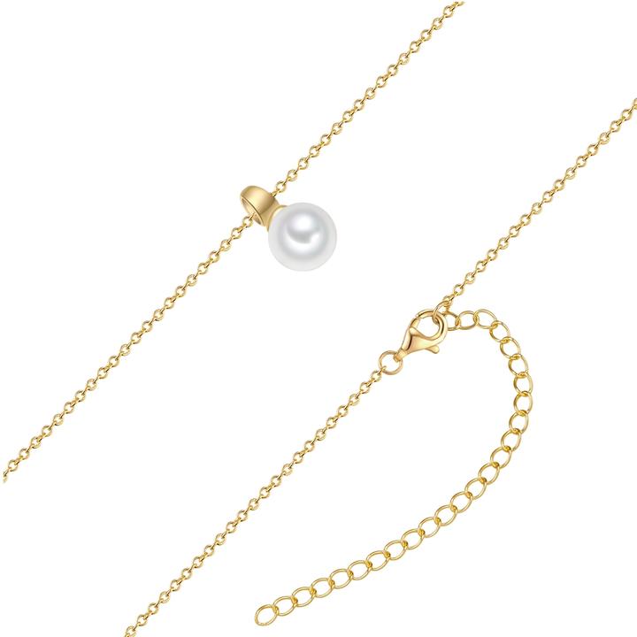 Immagine prodotto Rafaela Donata Kette mit Anhänger Sterling Silber gelbgold Muschelkernperle weiss - 38616 (Argento 100%)