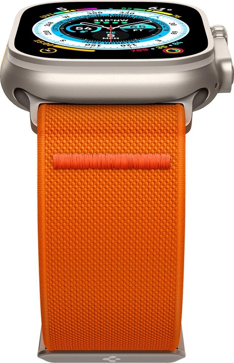 Actual product image Spigen Fit Lite Band for Apple Watch Series 42, 44, 45, 49 mm - orange (42 mm, 44 mm, 45 mm, 49 mm, Nylon, Fabric, Stainless steel, Apple Watch Series 7, Apple Watch Series 8, Apple Watch Ultra)