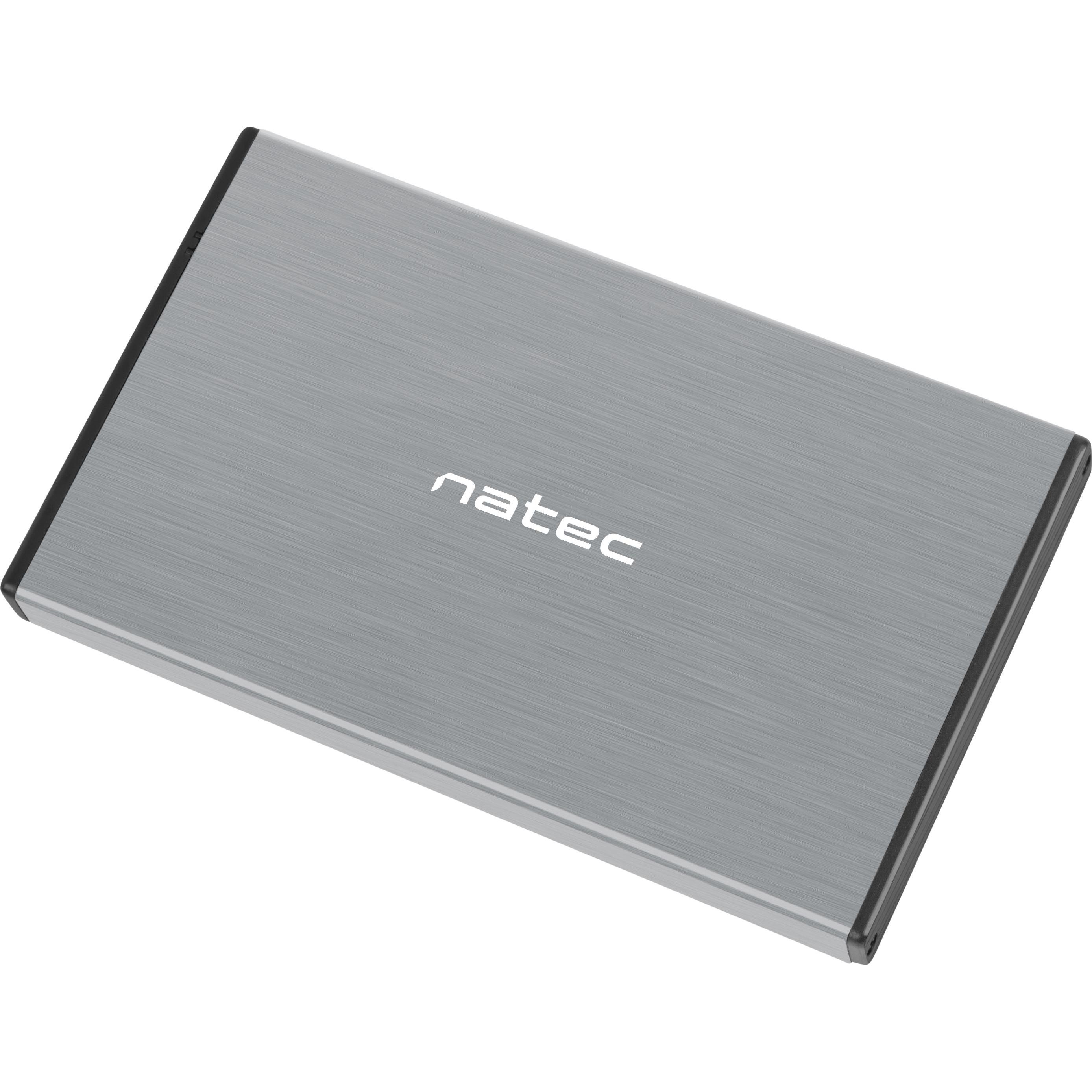 Natec Rhino GO HDD / SSD-Gehäuse 2.5 Zoll (2.5"), Festplattengehäuse, Grau