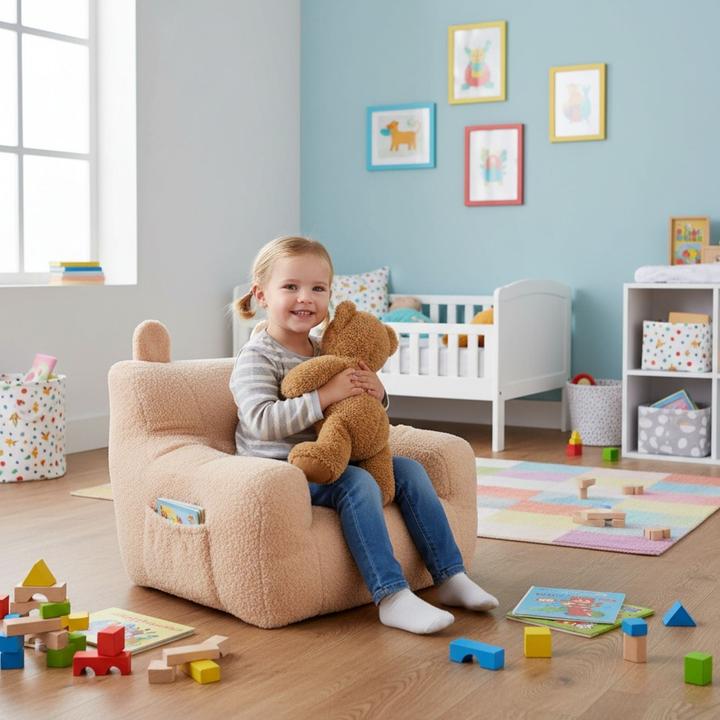 Produktbild Hermex Kindersessel mit Ohren Mini-Sessel Kuschelsessel für Kinder Sitzsack (Kindersessel)