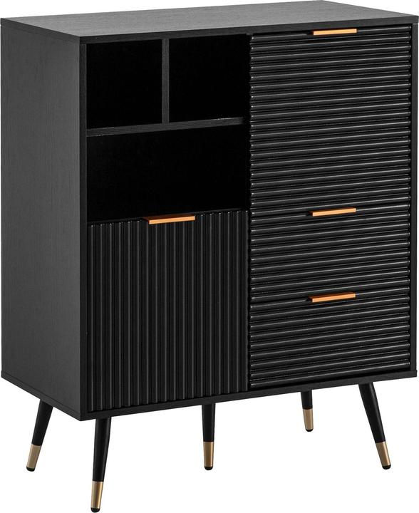 Actual product image FineBuy Sideboard Chest of drawers Black oak decor Sideboard Floor cabinet with shelf