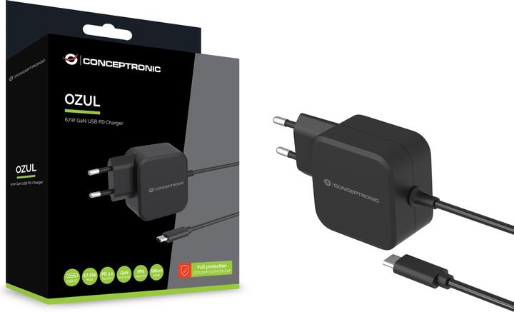 Image du produit Conceptronic Chargeur 1Port 67W, GaN USB-C Desk PD sw (67 W)