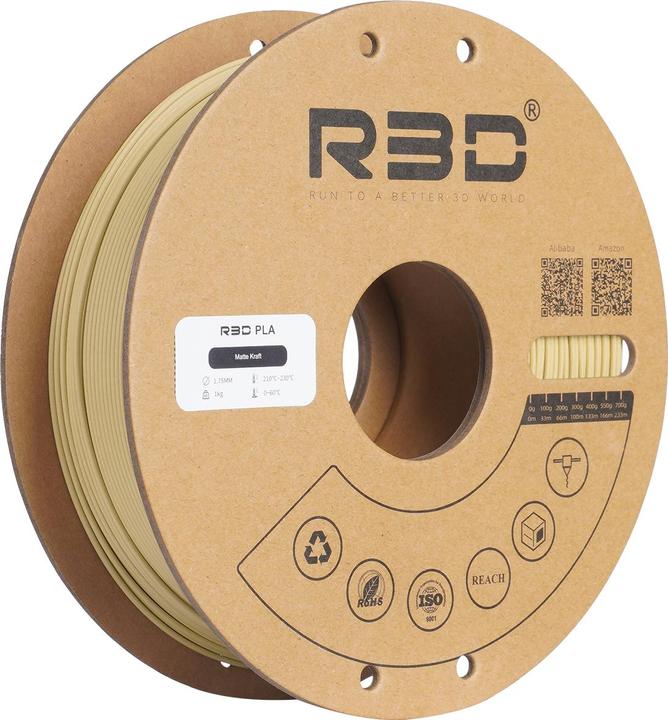 Actual product image R3D ePLA Mat Almond Yellow Filament 1.75mm 1Kg (PLA, 1.75 mm, 1000 g, Yellow)