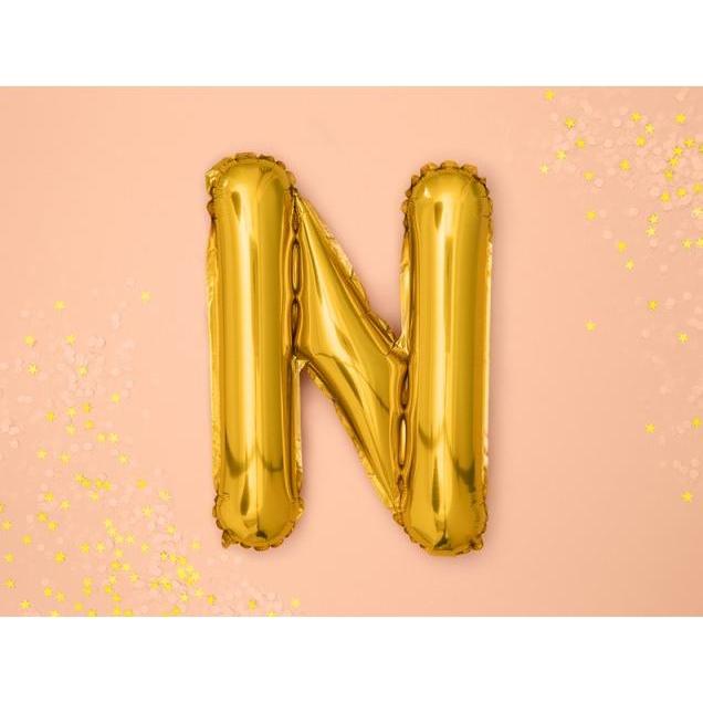 Thumbnail - Partydeco Ballon Brief "N" in Gold