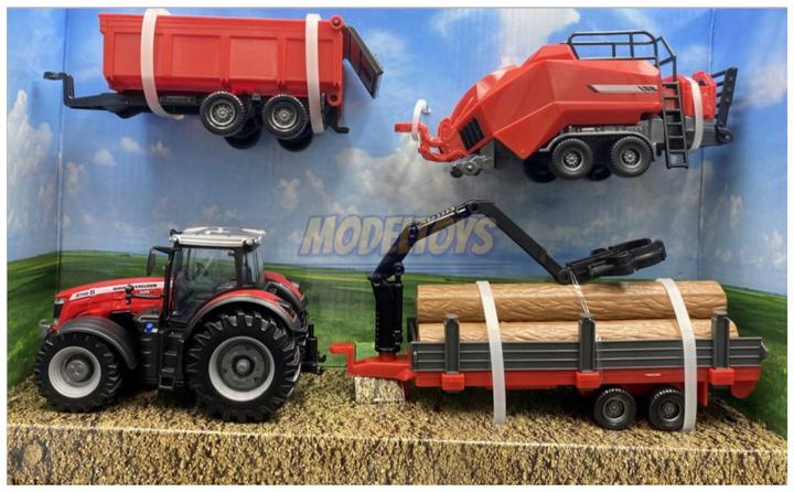 Bburago Diecast 1:43 Farmaland Massey Ferguson 8740s with accessories Ages 3+ 18-31703