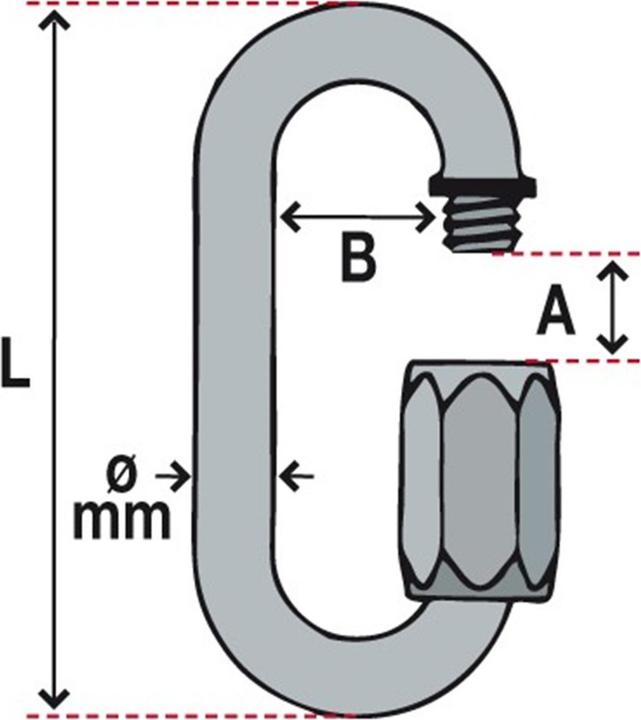 Maillon Rapide Schnellschraubglied inox,normale Öffnung