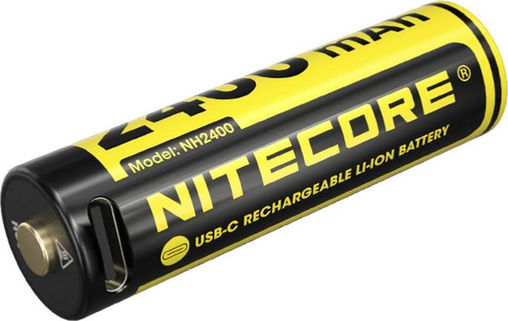 Actual product image Nitecore NH2400 USB C Rechargeable 1.5V Li ion AA Battery (1 pcs., AA)