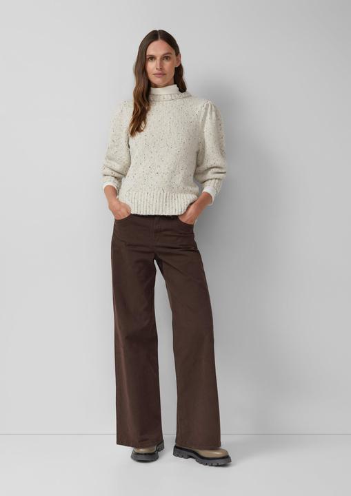 Produktbild s.Oliver Strickpullover Strickpullover mit Puffärmeln aus Baumwollmix (42)