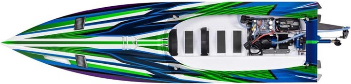 Image du produit Traxxas BOAT SPARTAN SR 1037mm 1:10 EP RTR GREEN TQi 2.4GHz SANS chargeur et SANS accu