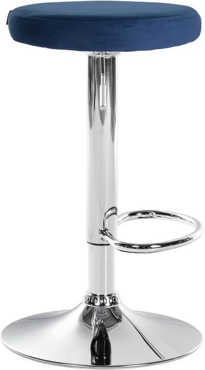 Produktbild Swisshandel24 2er Set Barhocker Ponte Samt chrom, blau