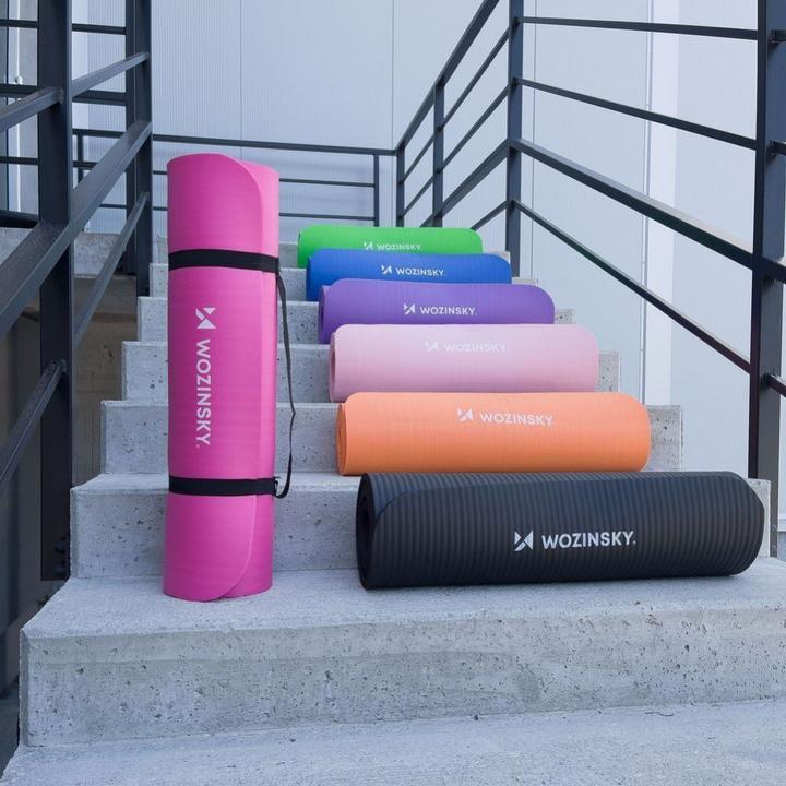 Actual product image Wozinsky exercise mat 181 x 63 x 0.9 cm thick gymnastics yoga mat blue (9 mm)