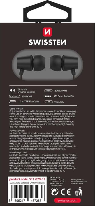 Actual product image Swissten Earbuds DYNAMIC YS500 (Cable)