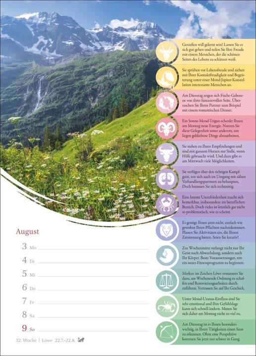 Produktbild Harenberg Horoskope Wochenkalender 2026 - Wochenkalender mit Prognosen für alle Sternzeichen