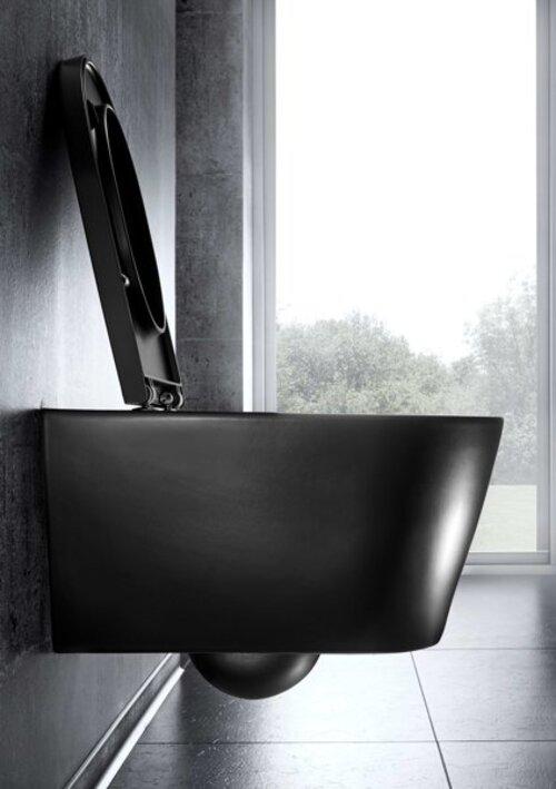 Image du produit Laufen WC suspendu KARTELL sans rebord, chasse d'eau basse position noir mat