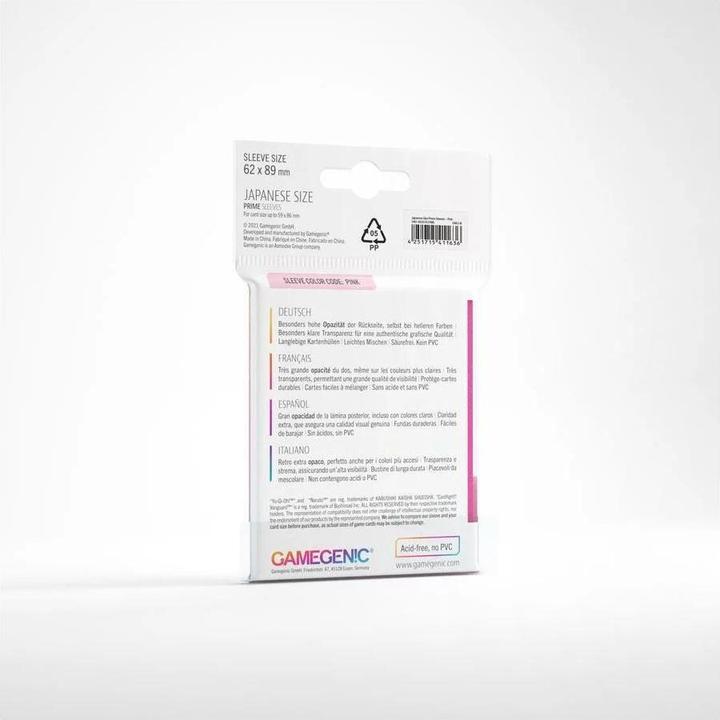 Produktbild Gamegenic GGS10125ML - PRIME Hüllen in japanischer Grösse, pink (60 Hüllen)