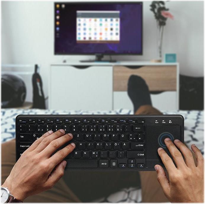 Produktbild LogiLink Tastatur Wireless mit Touchpad, 2,4 GHz, schwarz (DE, Kabellos)