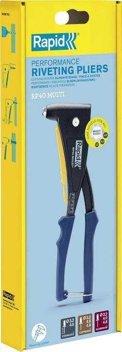Image du produit Rapid RP40 MULTI Blindnietzange, blau/gelb (260 mm)