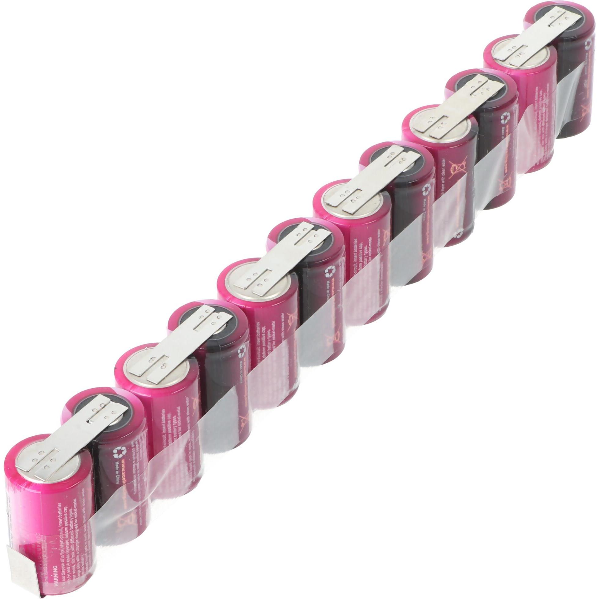 Thumbnail - AccuCell AkkuPack 14,4 Volt mit 1300mAh bestehend aus 12 2/3A NiMH Akku 83mm x 68mm x 17mm (14.40 V, 1300 mAh)