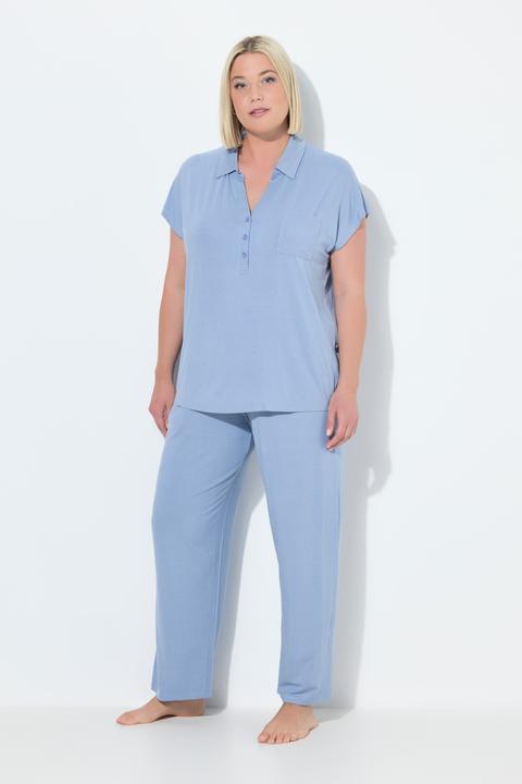 Produktbild Ulla Popken Pyjama, oversized, Zweiteiler, Hemdkragen, Halbarm (50, 52)