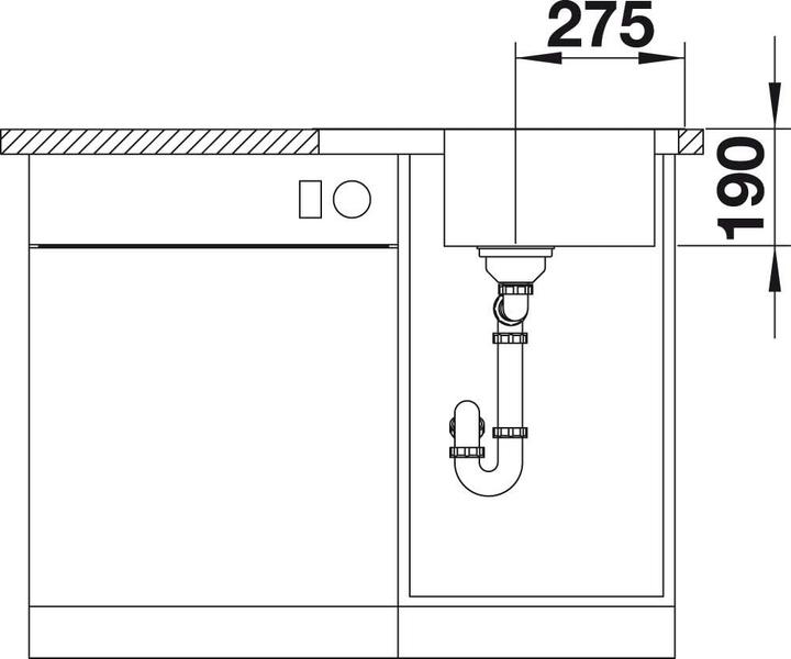 Image du produit Blanco Dinas 45 S Mini (Evier encastré, 60.50 cm, 50 cm)