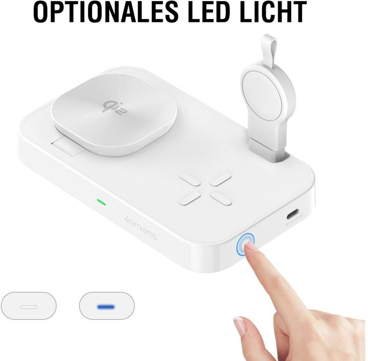 Produktbild 4smarts Qi2 Ladestation Trident mit Charger für Samsung Watch, weiss (25 W)