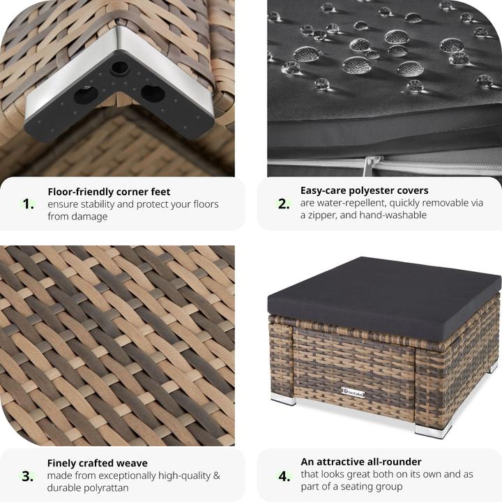 Produktbild tectake Rattan Sitzhocker