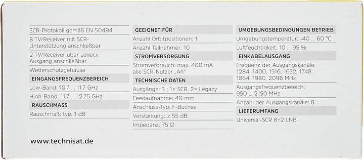 Actual product image TechniSat Universal SCR 8+2 LNB (40mm)