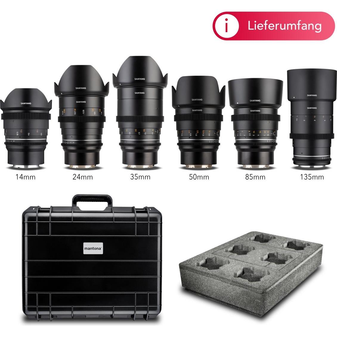 Thumbnail - Samyang MF 14/24/35/50/85/135 MK2 Koffer Sony E (Sony E, Vollformat), Objektiv, Schwarz