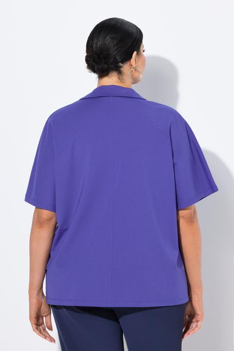 Actual product image Ulla Popken Oversized Collared Short Sleeve Sweatshirt (50, 52)