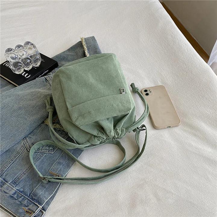 Image du produit Only-Bags.Store Sac Sac à bandoulière Middle Drawstring Bucket Bag Casual Light Youth Crossbody Bag