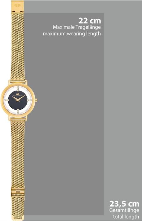 Actual product image Ladies Quartz Watch Lucrezia Stainless Steel Yellow Gold - 33698 (Analogue wristwatch, 36 mm)