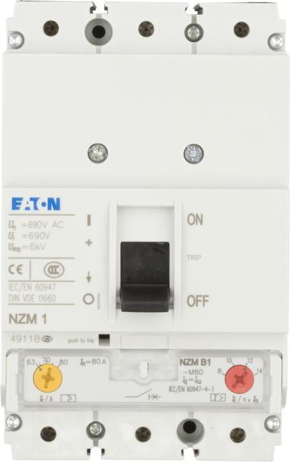 Productafbeelding Eaton Electric GmbH Stroomonderbreker 3p. 80A Motorbeveiliging NZMB1-M80