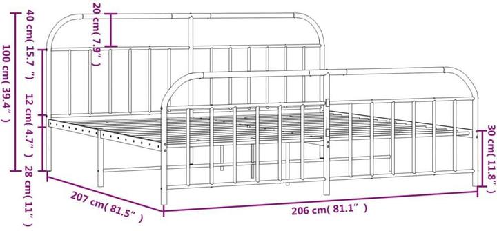Image du produit VidaXL Bettgestell mit Kopf- und Fussteil Metall Weiss 200x200 (200 x 200 cm)