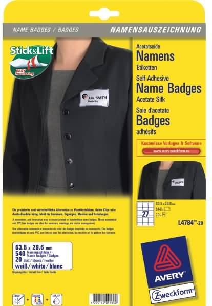 Actual product image Avery Name labels