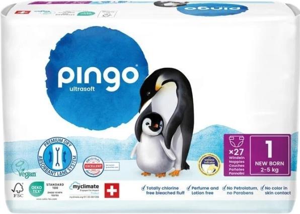 Produktbild Pingo Ökowindeln (Gr. 1, Tragepack, 27 Stk.)