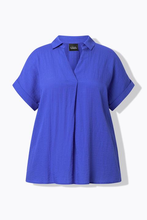 Actual product image Ulla Popken Button Accent Back Short Sleeve Blouse (54)
