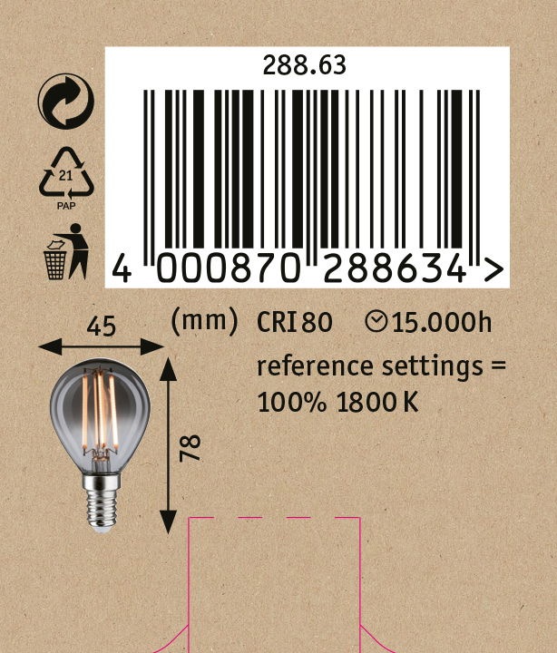 Actual product image Paulmann LED Drop Filament E14 (E14, 4 W, 170 lm, 1 x)