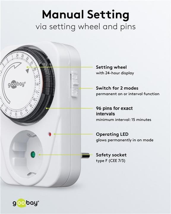 Actual product image Goobay Analog timer, 3 pieces, White