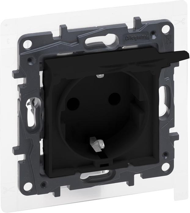 Actual product image Legrand Rozetė Ip44 Su Užskl Spyr Gnybtai Juodas