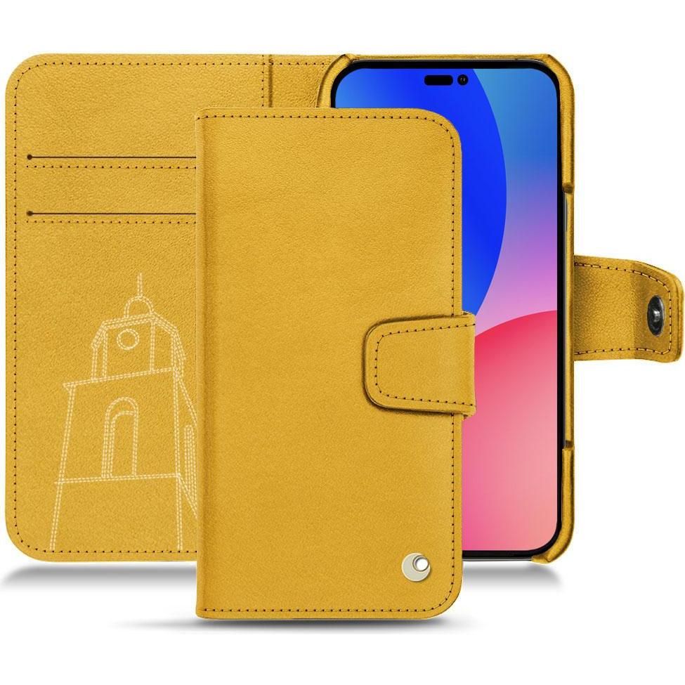 Noreve Lederschutzhülle Wallet (Apple iPhone 14 Pro Max), Smartphone Hülle, Orange