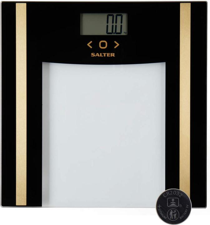 Salter Scales SA00550BGCFAS Glass Analyser Bathroom Scale Black/Gold (150 kg)