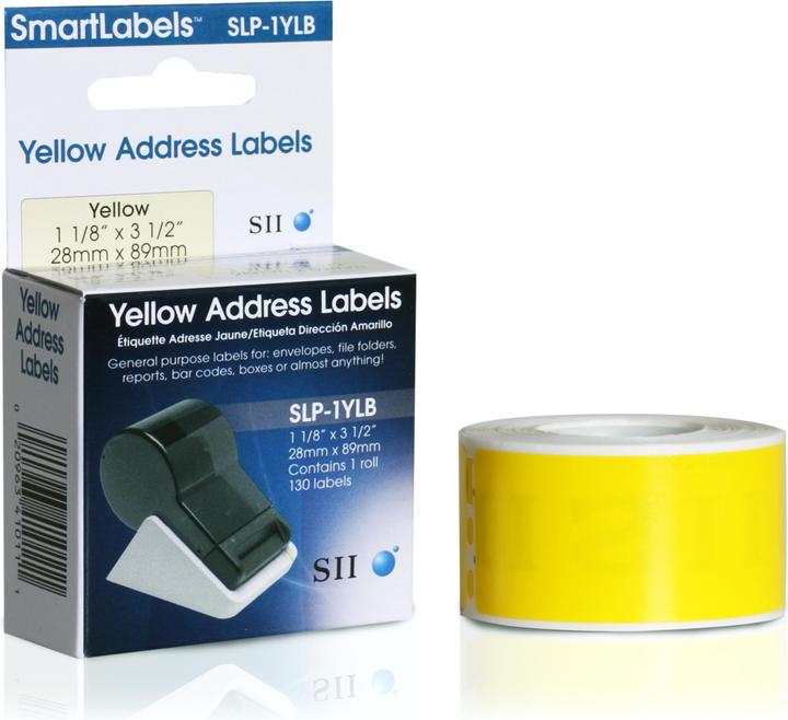 Produktbild Seiko SLP-1YLB, Adressetiketten, 1 Rolle à 130 Etiketten (2.80 cm)