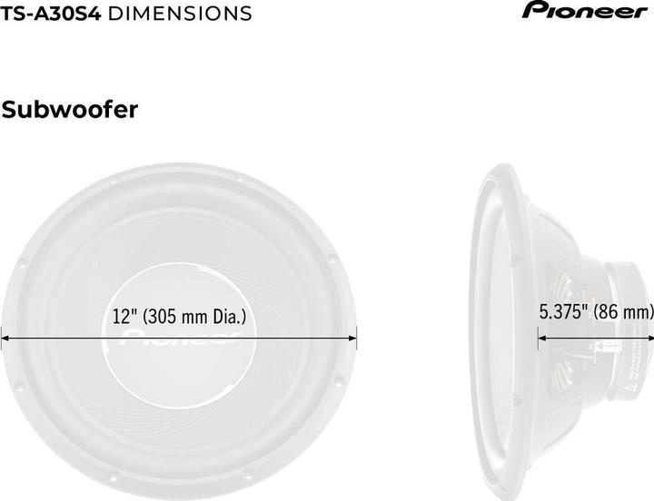 Image du produit Pioneer subwoofer (30 cm) (1400 W)