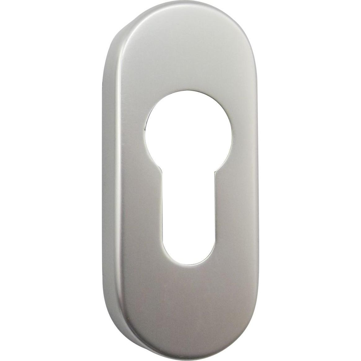 Grundmann, Türgriff + Fenstergriff, Zylinderrosette PZ, GEOS, 30 x 72 x 8mm, Alu silber eloxiert, 1 Stk (Türgarnitur)