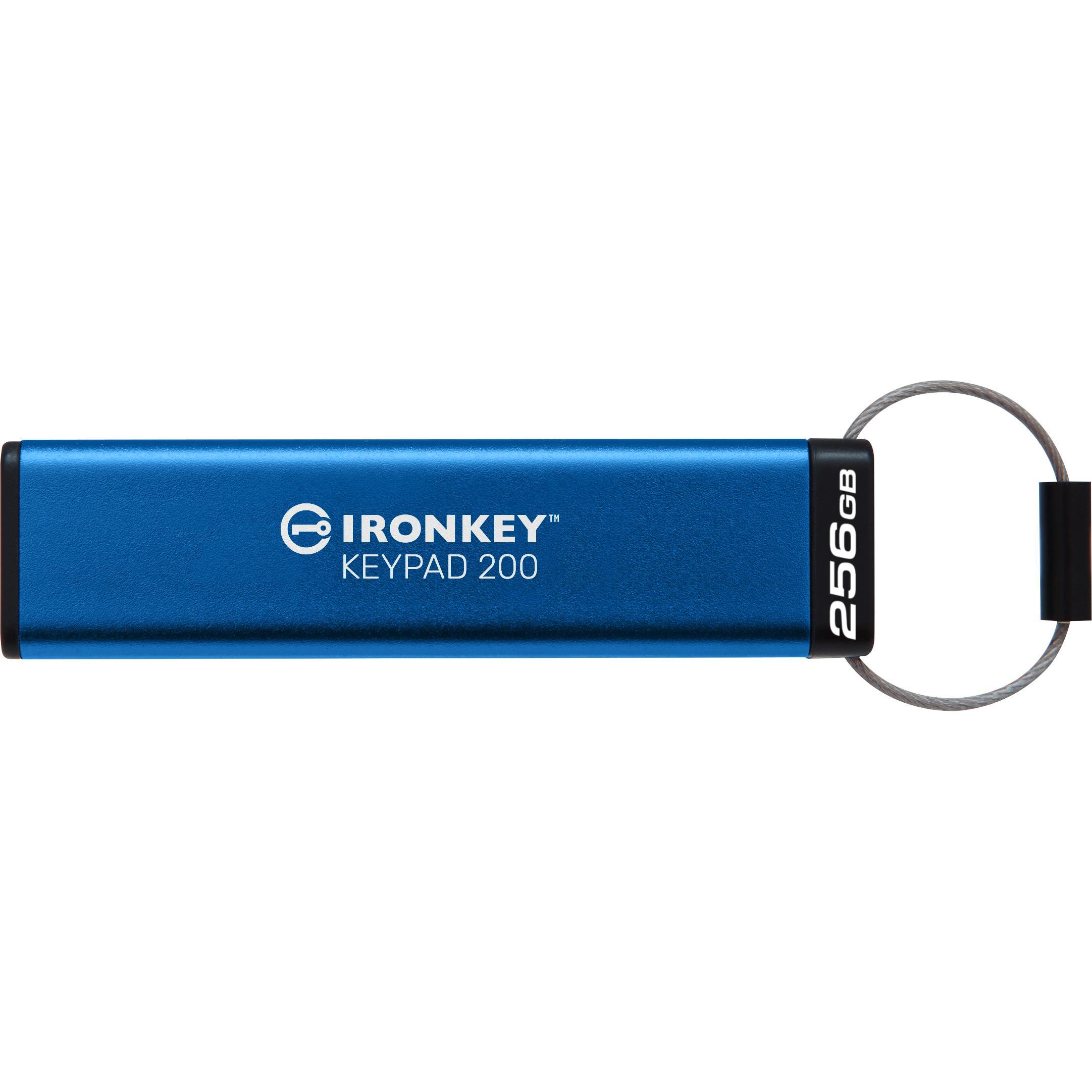 Thumbnail - Kingston IronKey Keypad 200 (256 GB, USB-A), USB Stick, Blau