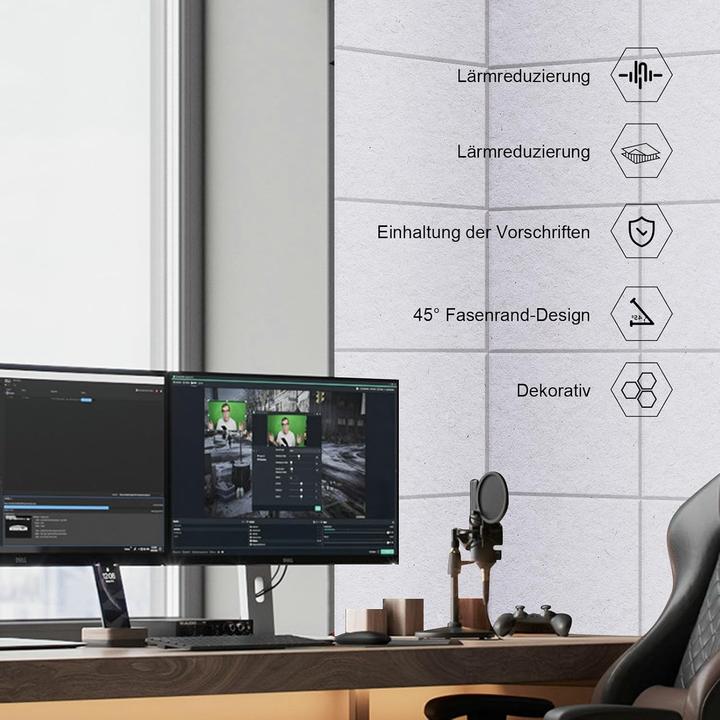 Produktbild Sonuvia Selbstklebendes Akustikplatten-Set, 18-teilig (18 Stk.)