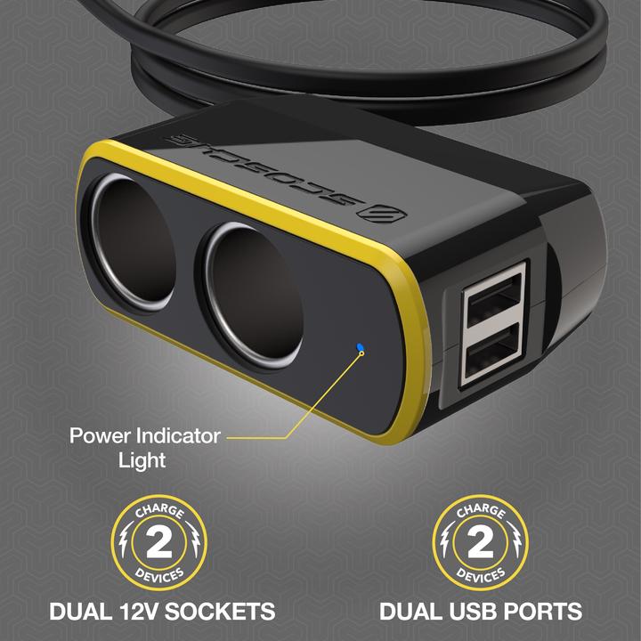 Actual product image Scosche DoubleUp Dual 12V Adapter - Practical extension to